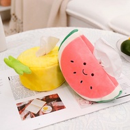 Cartoon Cartoon Fruit Tissue Box Car Armrest Box Paper Box Creative Plush Avocado Pineapple Watermel