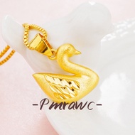 Pmrawc | Fashion 24K Gold Swan Pendant Au999 Necklace FS1403