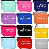 Buryeah 24 Pcs Thank You Cosmetic Bags for Women Thank You for Being Awesome Makeup Bags Bulk Employ