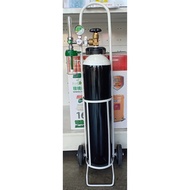 10L STEEL PORTABLE MEDICAL OXYGEN CYLINDER C/W OXYGEN GAS (1.4M3)  (1 SET) - SIDE ENTRY REGULATOR