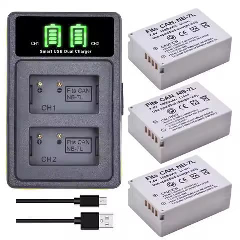 NB-7L Battery and Charger for Canon PowerShot SX30 IS, G12, G10, G11, PC1428, PC1305, PC1564, PC1560