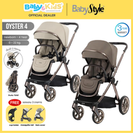 🎈สินค้าพร้อมส่ง🎈Babystyle Oyster 4 Plus รถเข็นเด็ก ใช้ได้ตั้งแต่แรกเกิด - 22 kg ปรับเอนนอนราบได้ ประ
