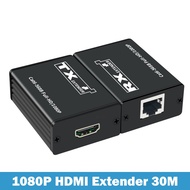 Aluminum Alloy HDMI Extender,Extending From a Single CAT6 To 30M, 1080P,HDMI To RJ45,LAN Network Expansion,CAT5E/6 UTP Ethernet Cable