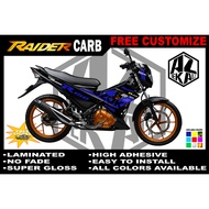 Raider R150 Carb Sticker Decals Blue