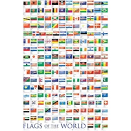Flags of the World Decorative Educational Poster Print x