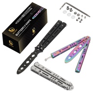 Pack of 3 Butterfly Knife Trainer Set with Pouches - Master Knife Tricks with Balisong Knife Trainer