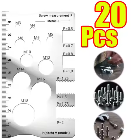 Thread Pitch Gauge 1-20Pcs Screw Thread Pitch Stainless Steel Gauge Ruler Caliper Measuring Tool for