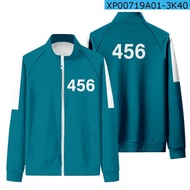 New  Squid Game Men's Jacket Coat Lee Jung-Jae Same Sportswear 456 National Fashion Autumn Stand Collar Zipper Sweater