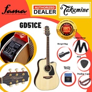 [FAMA][READY STOCK]Takamine Guitar GD51CE NAT Solid Spruce Top Dreadnought Cutaway Acoustic-Electric