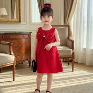 [GIVE HAIR BOX] A-line baby girl dress with bow made of snow and rain material for children from 8kg