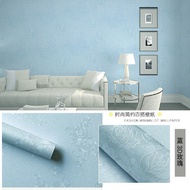 Plain Floral Wallpaper biru 8m to 9m x 45cm