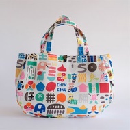 手作午餐袋 媽媽包 便當袋 娃娃車提袋 中秋烤肉野餐--台南意象