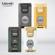 Rubinski Multifunctional Cigar Three Straight Rush Lighter Sharp Scissors Hole Opener Needle Inflata