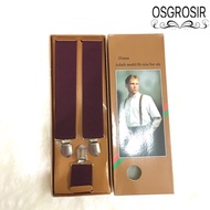MERAH Maroon red suspenders 3.5cm ready