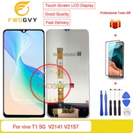 FWDGVY 6.58 "ใหม่สำหรับ Vivo T1 5G หน้าจอ LCD V2157 V2141 + ฟรีเครื่องมือซ่อมของขวัญ + กระจกเทมเปอร์