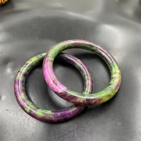 Peach Blossom Jade Colored Jade Round Bracelet Young Model Jade Bracelet bangle bangles for women No