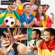FOREVERGO 10 Sheets Win Goal National Flag Temporary Face Stickers for Football Soccer Sports Games 