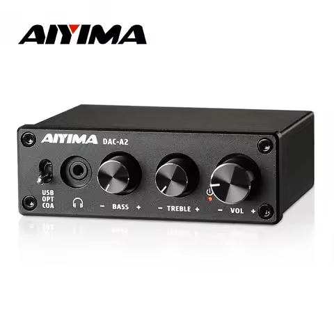 AIYIMA DAC-A2 HiFi Audio Decoder USB Headphone Amplifier Coaxial Optical Output Stereo Gaming DAC Fo