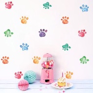 Kindermatic - 彩色小掌印牆面貼紙 42個 Colourful Paw Print Wall Decal 42pcs