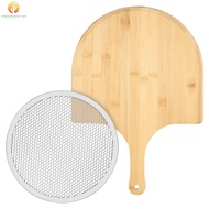 Pizza Peel and Screen Set Multipurpose Pizza Board Bamboo Pizza Paddle Lightweight Pizza Spatula Pad