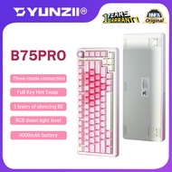 Yunzii B75PRO Three-mode Bluetooth Mechanical Keyboard 75% with hot swappable wireless keyboard, RGB