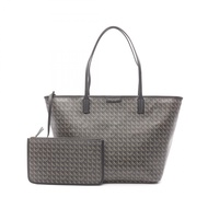 【二手】Tory Burch Everlady 拉鍊手提包 145634001 黑色 PVC 塗層帆布皮革手提包 女士款（全新）