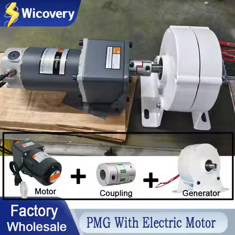 DC Motor With Alternator Generator Low Speed 1000W 2000W 3000W 5000W 12V 24V 48V Gearless Permanent 