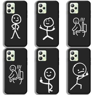 Casing Realme C33 C35 C31 C53 C55 Cute Couples Funny Stick Man Trend Brand Soft Case