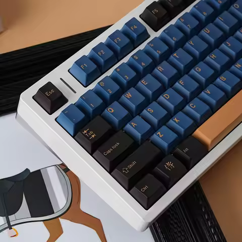 GMK Blue Samurai Mechanical Keyboard Keycap Abnt2 Spanish French Russian Japanese Arabic Korean Germ