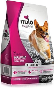 Nulo All Natural Dog Food: Freestyle Limited Plus Grain Free Puppy &amp; Adult Small Breed Dry Dog Food - Limited Ingredient Diet for Digestive Health - Allergy Sensitive Non GMO Turkey Recipe - 4 lb Bag