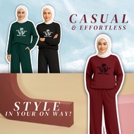 ZOE ARISAH Izumi Set Blouse Jumper Airport Outfit Baju Pants Set Suit Wanita Blaus Waffle Active Wea