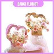 FOLDABLE LOVE  Flower Box Surprise Delivery Box Love Shape Flower Box Handle Box Handle Flower Box