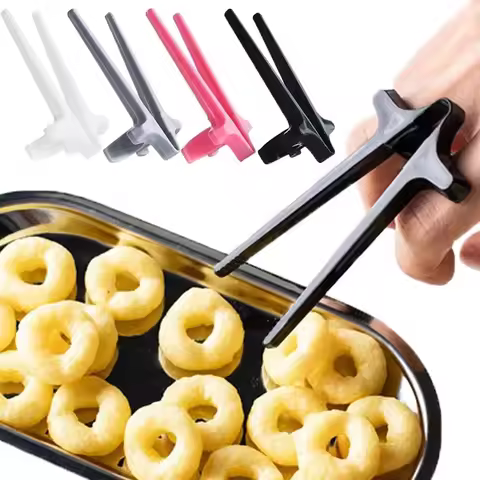 4/1Pcs Plastic Snack Food Finger Tong Not Dirty Hands Finger Chopsticks for Gamer Reusable Lazy Arti