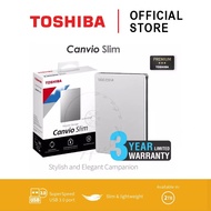 Toshiba External (2TB) USB 3.2 รุ่น (Canvio Slim) สีSilver ฮาร์ดดิสพกพา External Harddisk Harddrive