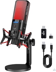 Wireless USB Microphone for iPhone PC - RGB Gaming Mic Wired/Wireless Microphone 48Khz Studio Sound,