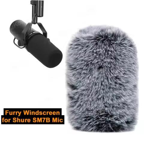 Pop Filter for Shure SM7B Microphone Noise Reduction Furry Windscreen Microphone Muff Wind Cover for