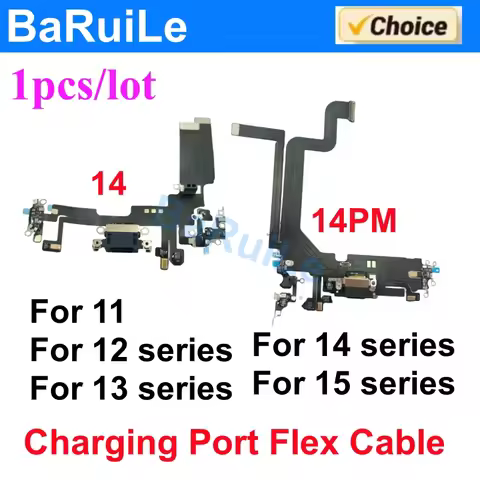 1pcs USB Charging Charger Port Flex For iPhone 11 12 13 14 Pro Max Dock Connector Microphone Headpho