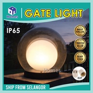 Outdoor Globe Gate Light, Pillar Light, Globe Ball Light E27 Holder