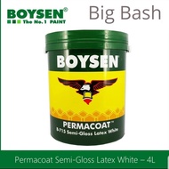 Boysen Permacoat Semi Gloss Latex White Arcylic Latex Paint 4L Iulx