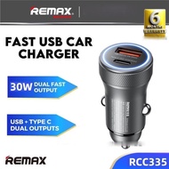 REMAX RCC335 Car Charger Fast Charging Car Phone Charger Type C Car Charger Type C Car Fast Charger 