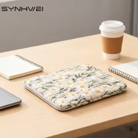 6-7inch Sleeve for Kindle Case Embroidered Daisy Padded Sleeve Pouch Protective Sleeve Case for 6" K