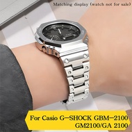 Stainless Steel WatchBand For Casio G-SHOCK GBM-2100 GM2100 GA2100 Metal Octagon Replace Solid metal
