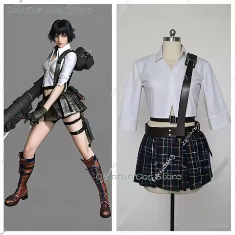 DMC Lady Cosplay Boots Costume Wig Skirt Mary Ann Game Devil Hunter May Cry Women Halloween Party An