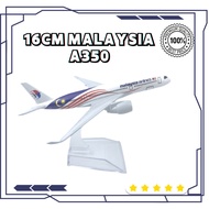 16cm Malaysia Airlines Mas Airbus A350 Jalur Gemilang Scale 1:400 Metal Aircraft Replica Diecast Col