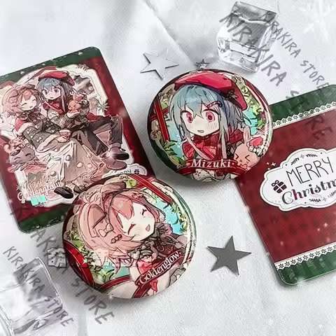 Arknights Goldenglow Mizuki Christmas Series Fangoods Emblem Cosplay Ornaments Transcard Badge Anime