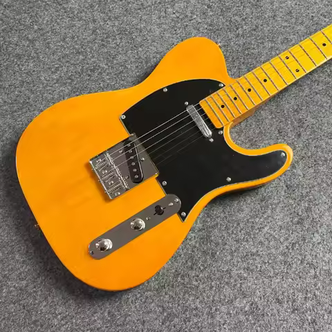 Yellow TLE Alder Wood Body Maple Fingerboard Electric Guitar Free Shipping Newyear Gift Fixed Bridge