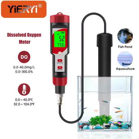 Dissolved Oxygen Meter for water ATC, 0-40.00 mg/L, 0.1 mg/L Resolution Tester Kit Water Quality Mon