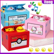Pokemon Pikachu Coin Piggy Bank with Music Stealing Money Box Action Figure Toys Electronic Money Sa