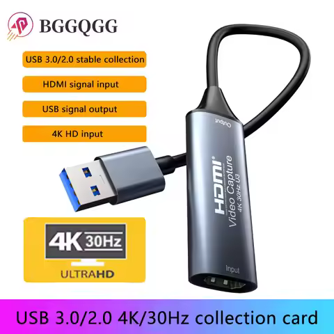 BGGQGG USB3.0/2.0 Video Capture Card 1080 HDMI-compatible 4K@30Hz Game Grabber Record for Switch Xbo