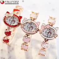 AFALLFOR Kitty Wrist Watch, Cartoon Electronic KT Cat Quartz Watch, Personalized Clock Kawaii Waterp